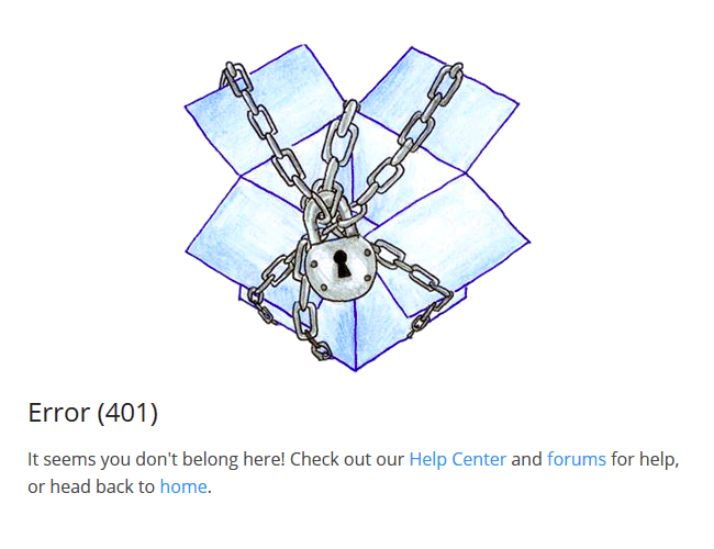 Dropboxで Error 401 と表示される原因 ハルパス